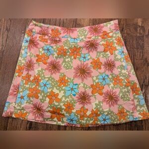 Outline Skort Floral Funky Psychedelic 60s Inspired Skirt With Shorts Size 6